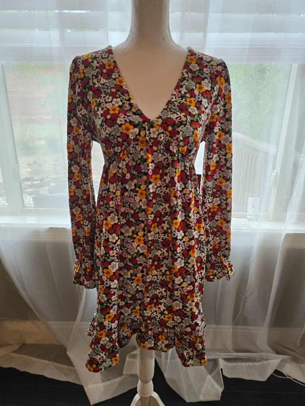 🍂🍁Modcloth 'Ever So Sweetly' Multicolor Floral Babydoll Dress M